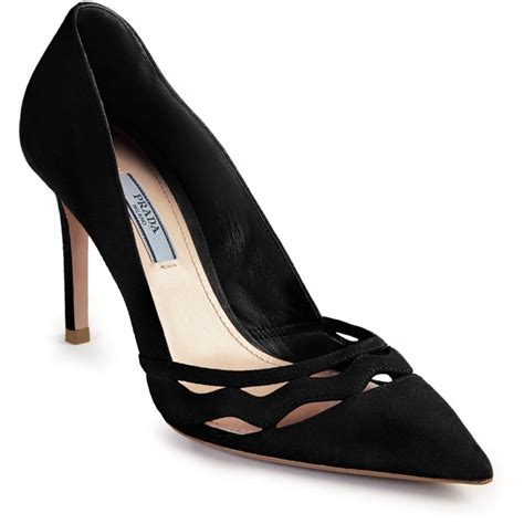 prada wavy cutout suede pumps|Prada women's pumps.